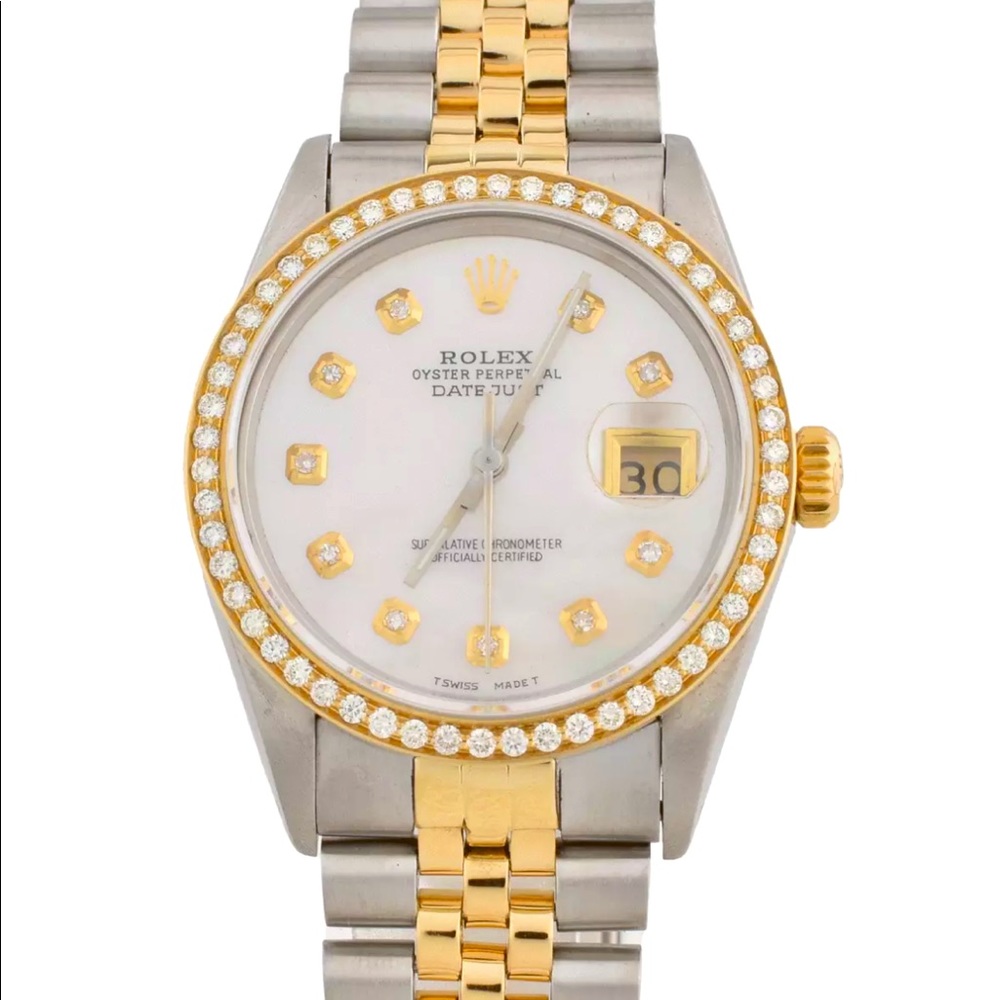 Rolex Datejust Diamond Dial/Bezel 18k Gold and SS Watch